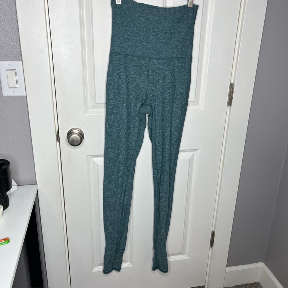 Aritzia The Constant Heathered Teal Fold Over Dance Ballet Leggings Size Medium